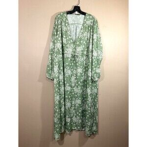 summersalt Green and White Floral Maxi Dress